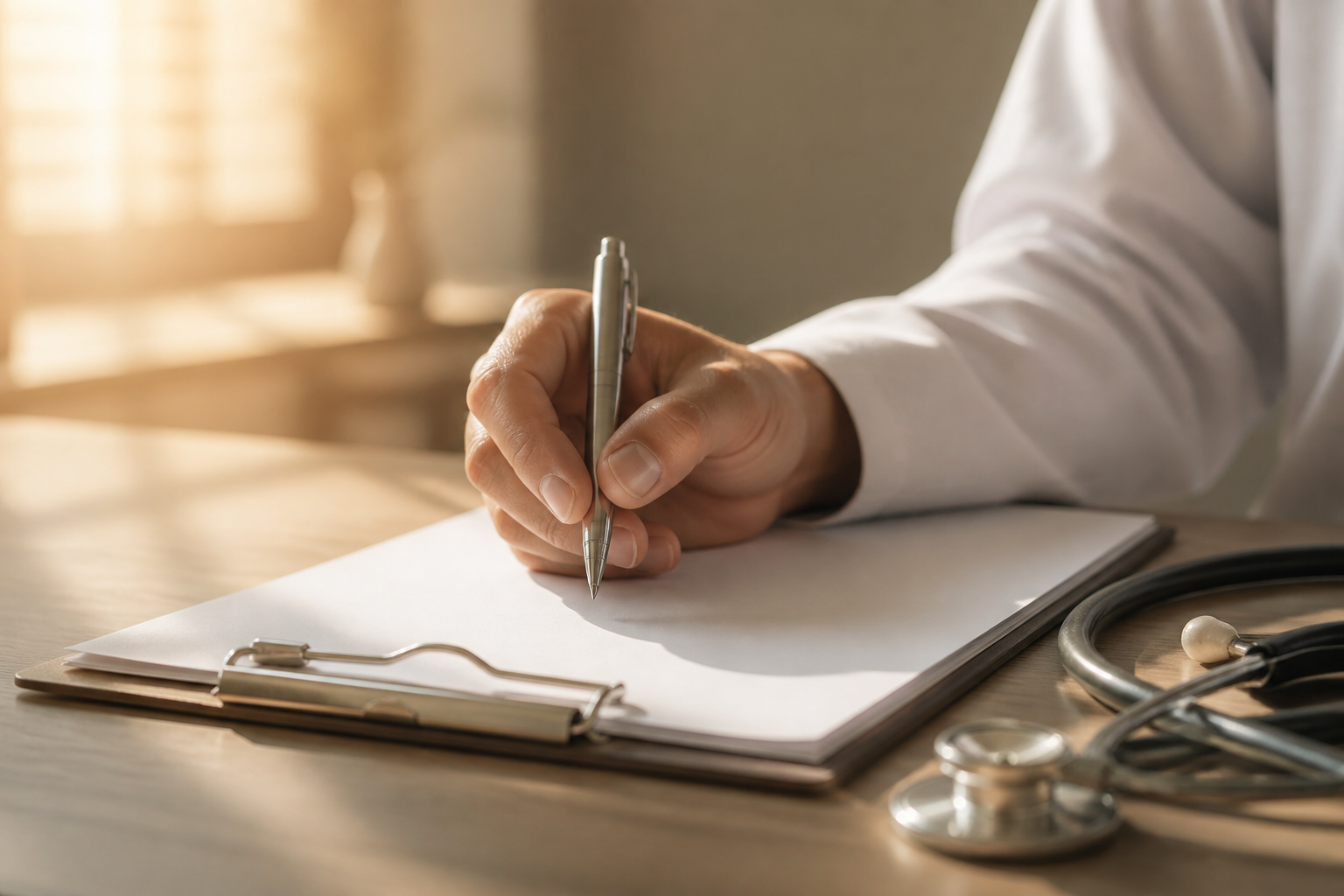 Formulaire de certificat de non-contagion rempli par un médecin agréé ARS