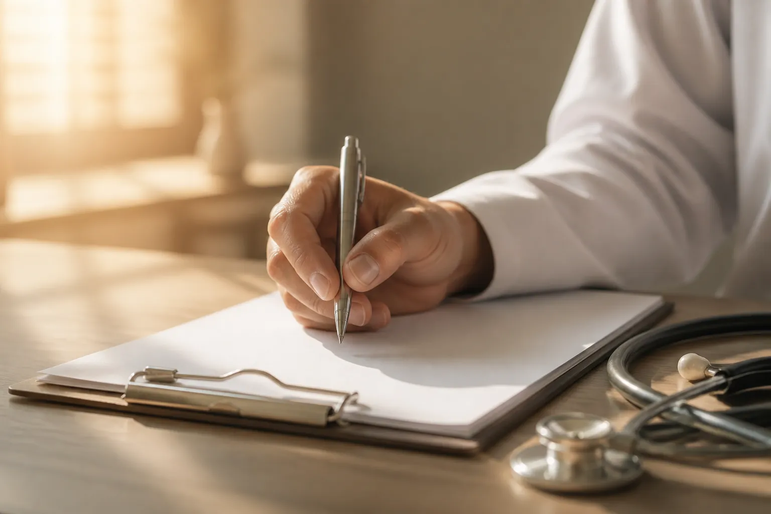 Formulaire de certificat de non-contagion rempli par un médecin agréé ARS