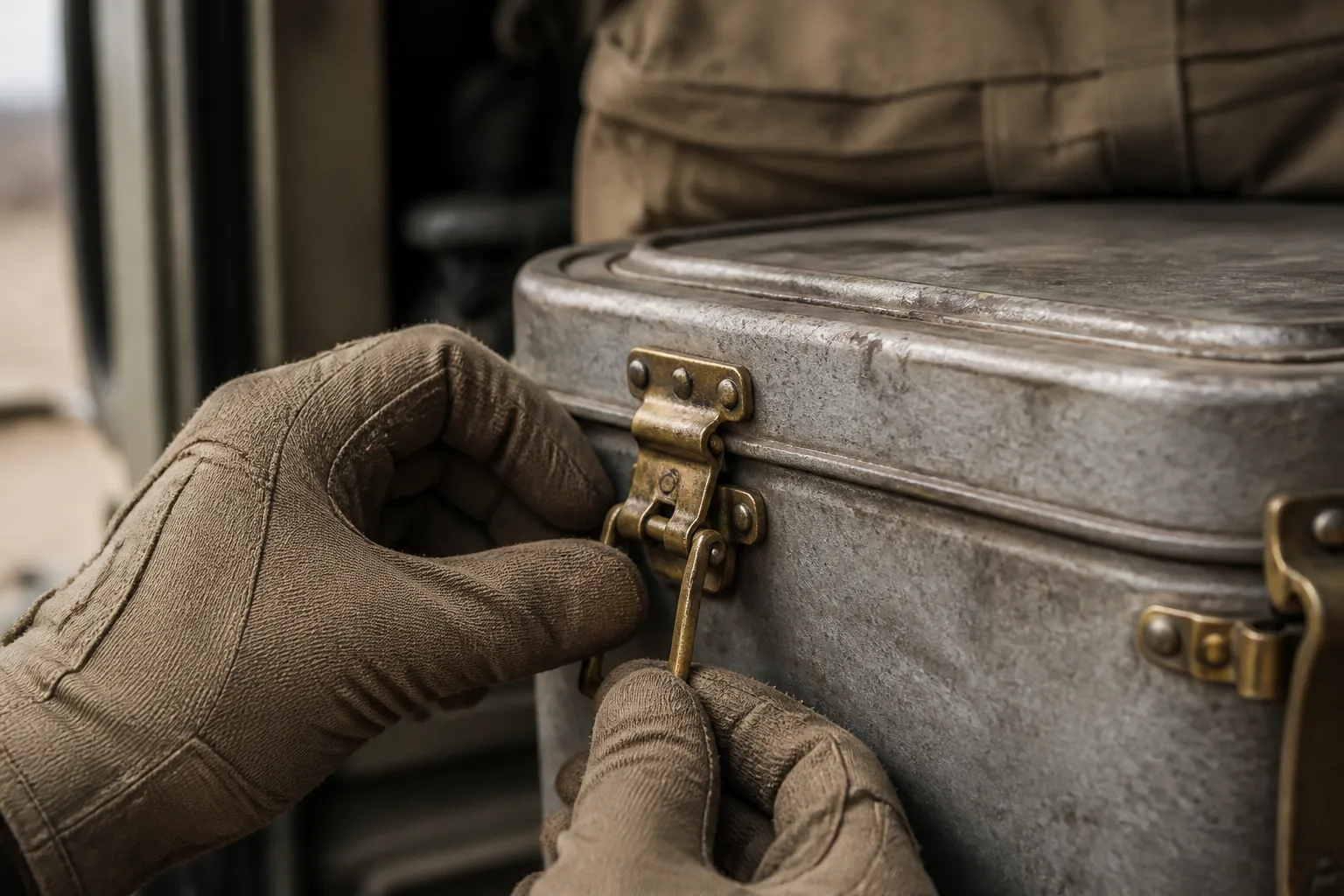 Zone cargo d'un aéroport avec cercueil en attente d'embarquement